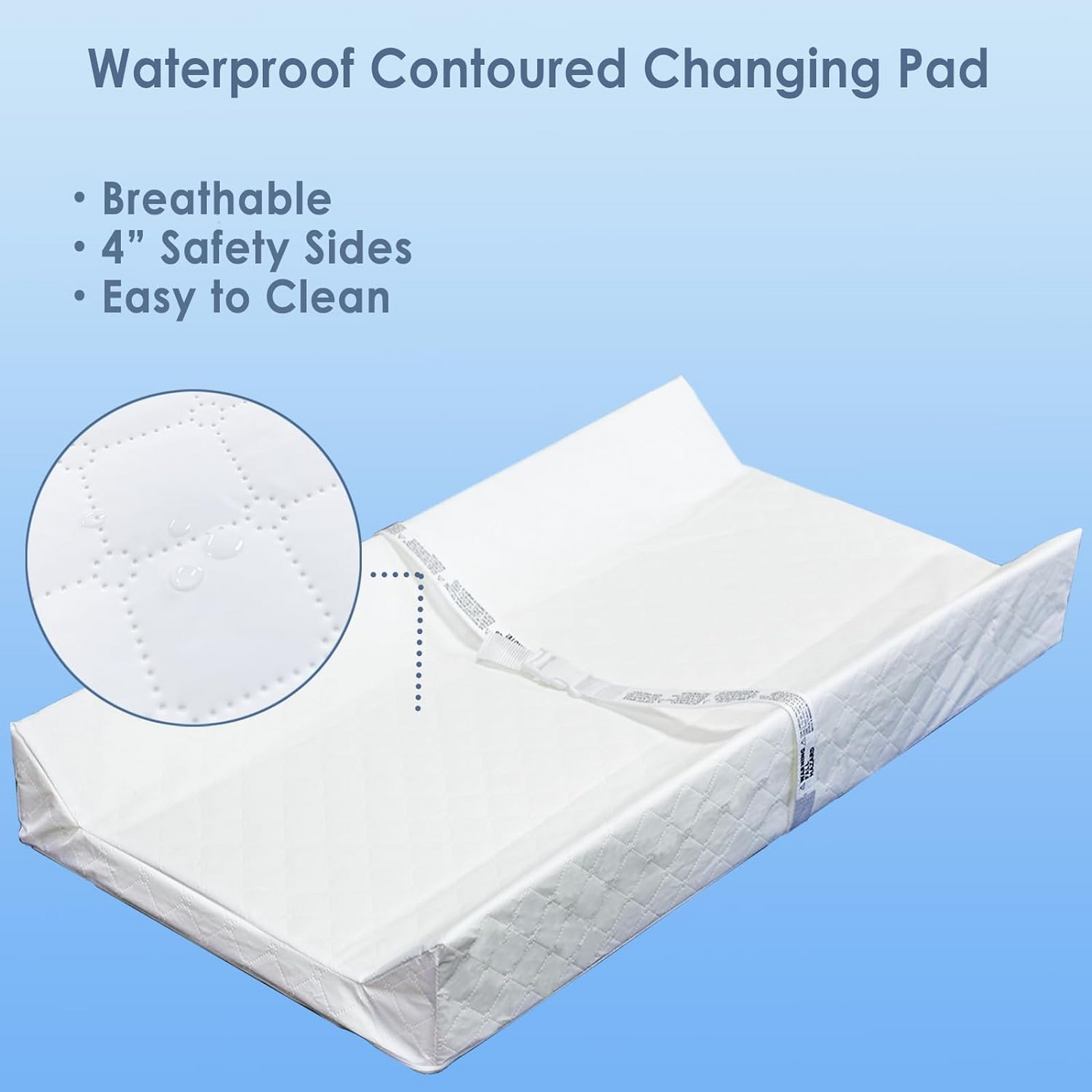 Magic Handle Changing Pad, Waterproof Contour Diaper Changing Pad for Dresser Top, Baby Changing Table Pad Cover Waterproof Hypoallergenic Washable